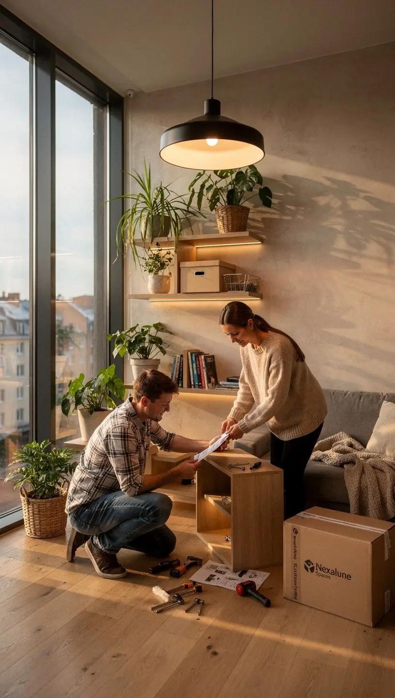 Sisenemine korterisse, kus on avatud planeering ja erksad valguslahendused, mis suurendavad ruumi.